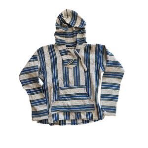 Original Senor Lopez Mexican Baja unisex Hoodie Blue Turquoise Gray Pocket M